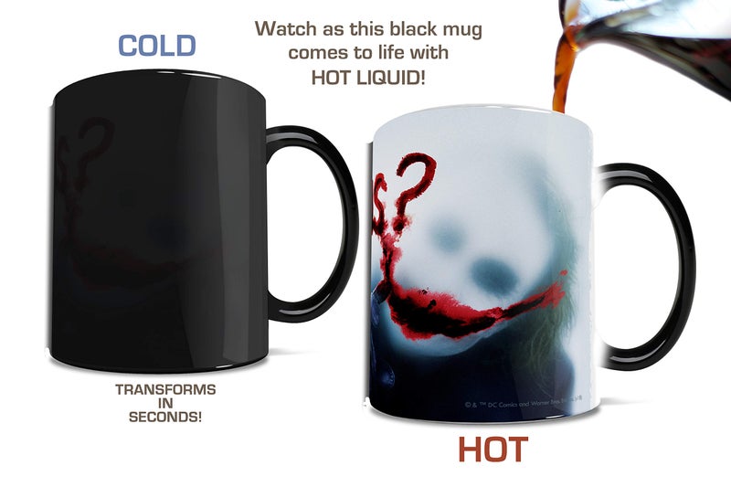 Morphing Mugs DC Comics - Batman: The Dark Knight - Joker - Why So Serious - One 11 oz Color Changing Heat Sensitive Ceramic Mug â€“ Image Revealed When HOT Liquid Is Added! - Image 2